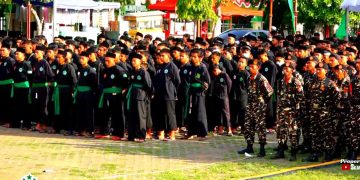 Ribuan Pendekar Pagar Nusa dan Banser Penuhi Apel Akbar di Alun-Alun Wonogiri